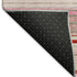 8' Pink Burgundy And Ivory Striped Washable Round Rug With UV Protection
