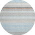 8' Sky Blue Gray And Ivory Striped Washable Round Rug With UV Protection