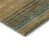 8' Wheat Teal And Brown Striped Washable Round Rug With UV Protection