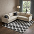 8' X 10' Black And Ivory Polka Dot Washable Area Rug With UV Protection