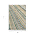 5' X 8' Beige Gold And Sage Striped Washable Area Rug With UV Protection