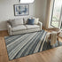 5' X 8' Black Gray And Ivory Striped Washable Area Rug With UV Protection