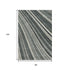 8' X 10' Black Gray And Ivory Striped Washable Area Rug With UV Protection