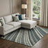 8' X 10' Black Gray And Ivory Striped Washable Area Rug With UV Protection