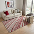 5' X 8' Burgundy Gray And Ivory Striped Washable Area Rug With UV Protection