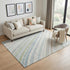 5' X 8' Ivory Green And Beige Striped Washable Area Rug With UV Protection