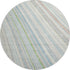 8' Ivory Green And Beige Striped Washable Round Rug With UV Protection