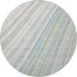 8' Ivory Green And Beige Striped Washable Round Rug With UV Protection