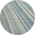 8' Sky Blue Tan And Beige Striped Washable Round Rug With UV Protection