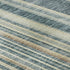 8' Sky Blue Tan And Beige Striped Washable Round Rug With UV Protection