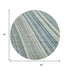 8' Sky Blue Tan And Beige Striped Washable Round Rug With UV Protection