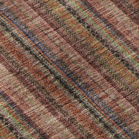 5' X 8' Blush Purple And Orange Striped Washable Area Rug With UV Protection
