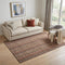 5' X 8' Blush Purple And Orange Striped Washable Area Rug With UV Protection