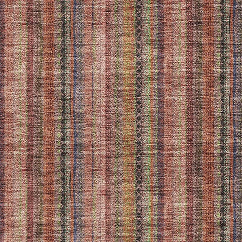 5' X 8' Blush Purple And Orange Striped Washable Area Rug With UV Protection
