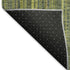 5' X 8' Olive Green And Navy Blue Striped Washable Area Rug With UV Protection