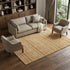 8' X 10' Peach Beige And Orange Striped Washable Area Rug With UV Protection