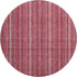 8' Pink And Ivory Striped Washable Round Rug With UV Protection
