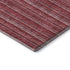 8' Pink And Ivory Striped Washable Round Rug With UV Protection
