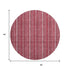8' Pink And Ivory Striped Washable Round Rug With UV Protection
