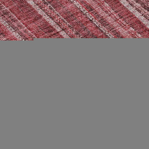 8' X 10' Pink And Ivory Striped Washable Area Rug With UV Protection