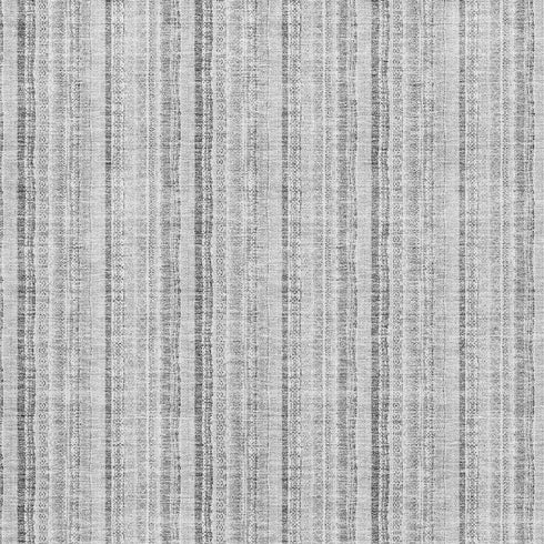 8' X 10' Silver And Gray Striped Washable Area Rug With UV Protection