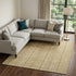 8' X 10' Wheat Gray And Gold Striped Washable Area Rug With UV Protection