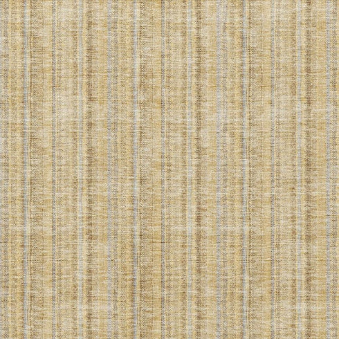 8' X 10' Wheat Gray And Gold Striped Washable Area Rug With UV Protection