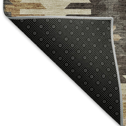 8' X 10' Beige Copper And Gold Southwestern Washable Area Rug With UV Protection
