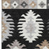 5' X 8' Black Ivory And Gray Southwestern Washable Area Rug With UV Protection