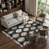 8' X 10' Black Ivory And Gray Southwestern Washable Area Rug With UV Protection