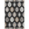 8' X 10' Black Ivory And Gray Southwestern Washable Area Rug With UV Protection
