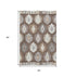 5' X 8' Brown Taupe And Ivory Southwestern Washable Area Rug With UV Protection