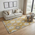 5' X 8' Gold Gray And Silver Southwestern Washable Area Rug With UV Protection