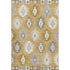 5' X 8' Gold Gray And Silver Southwestern Washable Area Rug With UV Protection