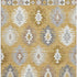 5' X 8' Gold Gray And Silver Southwestern Washable Area Rug With UV Protection