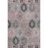 5' X 8' Gray Mauve And Silver Southwestern Washable Area Rug With UV Protection
