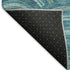 8' Teal Ivory And Fern Green Geometric Washable Round Rug With UV Protection