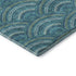 8' Teal Ivory And Fern Green Geometric Washable Round Rug With UV Protection