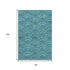 8' X 10' Teal Ivory And Fern Green Geometric Washable Area Rug With UV Protection