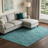 8' X 10' Teal Ivory And Fern Green Geometric Washable Area Rug With UV Protection