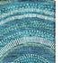 8' X 10' Teal Ivory And Fern Green Geometric Washable Area Rug With UV Protection