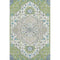 8' X 10' Artichoke Green Ivory And Blue Oriental Washable Area Rug With UV Protection