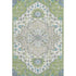 8' X 10' Artichoke Green Ivory And Blue Oriental Washable Area Rug With UV Protection