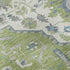 8' X 10' Artichoke Green Ivory And Blue Oriental Washable Area Rug With UV Protection