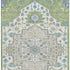 8' X 10' Artichoke Green Ivory And Blue Oriental Washable Area Rug With UV Protection