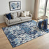 5' X 8' Blue And Ivory Striped Washable Area Rug With UV Protection