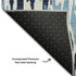 5' X 8' Blue And Ivory Striped Washable Area Rug With UV Protection