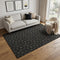 5' X 8' Black And Ivory Geometric Washable Area Rug With UV Protection