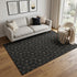 5' X 8' Black And Ivory Geometric Washable Area Rug With UV Protection