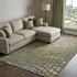 8' X 10' Olive Green Gold And Gray Abstract Geometric Washable Area Rug With UV Protection